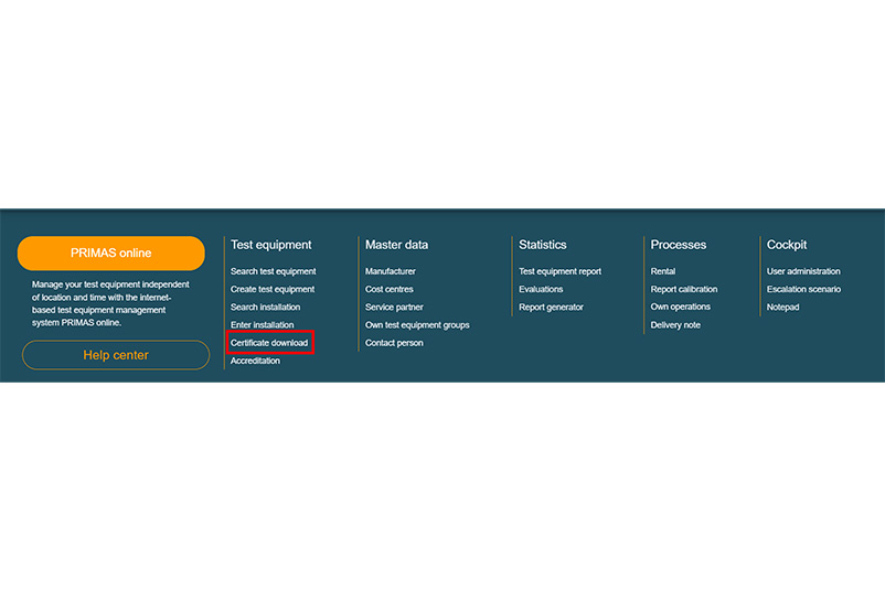 Screenshot procedure certificate download step 3